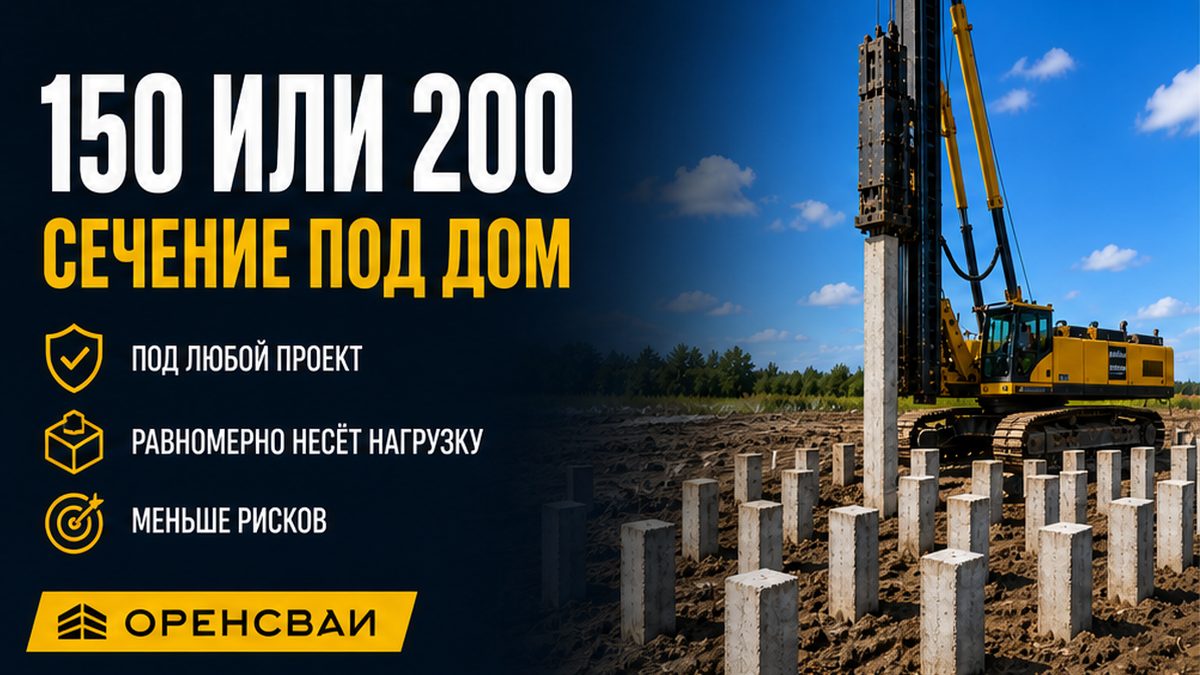 Забивные ЖБ сваи 150 или 200: какое сечение выбрать под дом, копёр на площадке