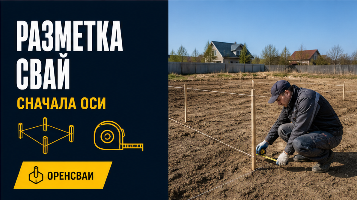 Разметка свайного поля: как перенести оси с плана на участок