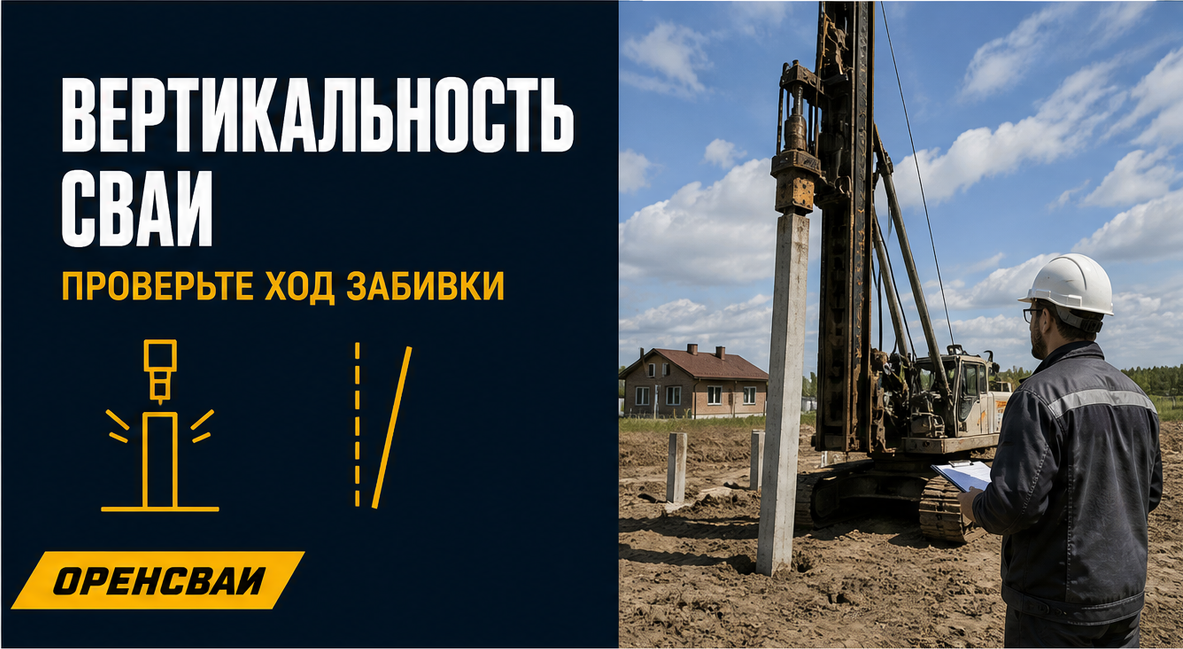 Контроль вертикальности при забивке сваи: какой допуск проверять