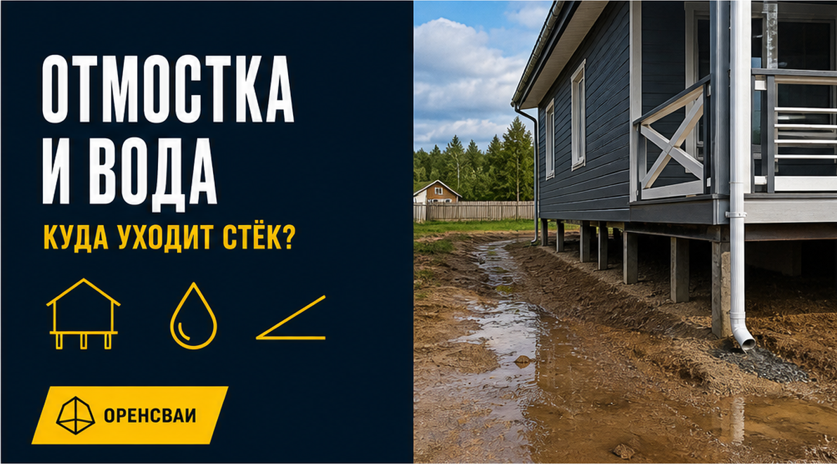 Отмостка дома на свайном фундаменте: нужна ли она и как отвести воду
