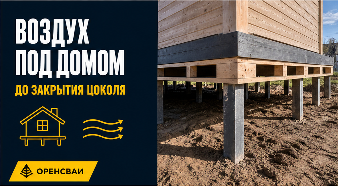 Вентиляция подполья на сваях: что проверить перед закрытием цоколя