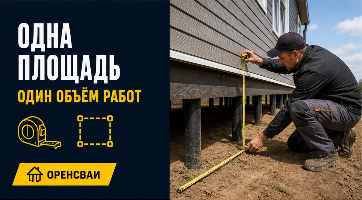 Площадь и границы работ фиксируют одинаково для двух смет на цоколь
