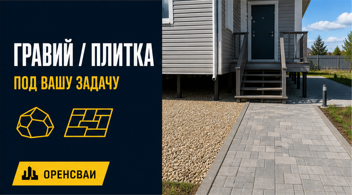 Выбор гравия или плитки зависит от повседневной задачи и покрытия у дома