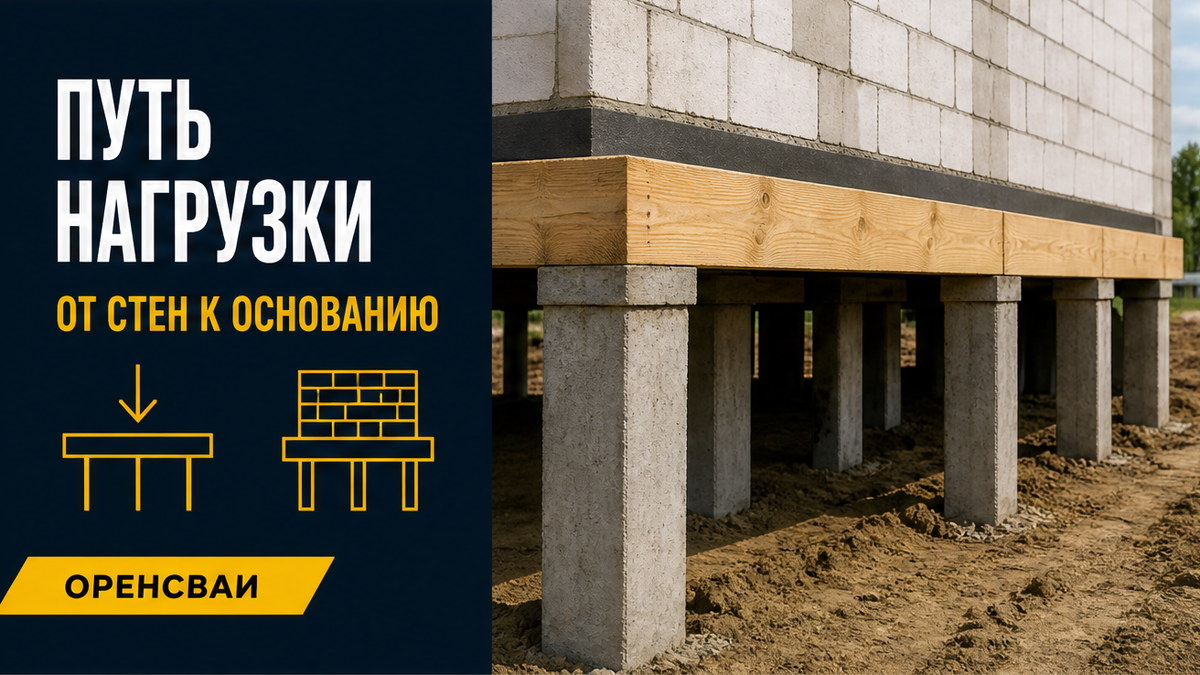 План свайного поля и точки передачи нагрузки от конструкций дома