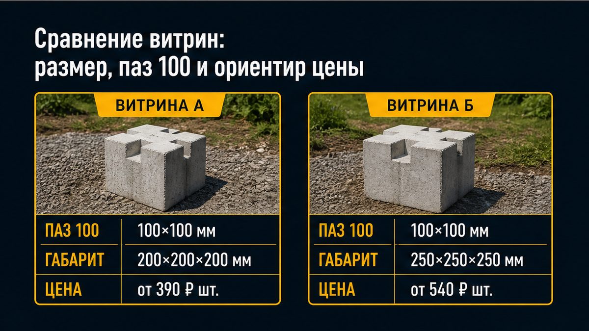 Сравнение размеров и цен кросс-блоков под брус 100 на рынке