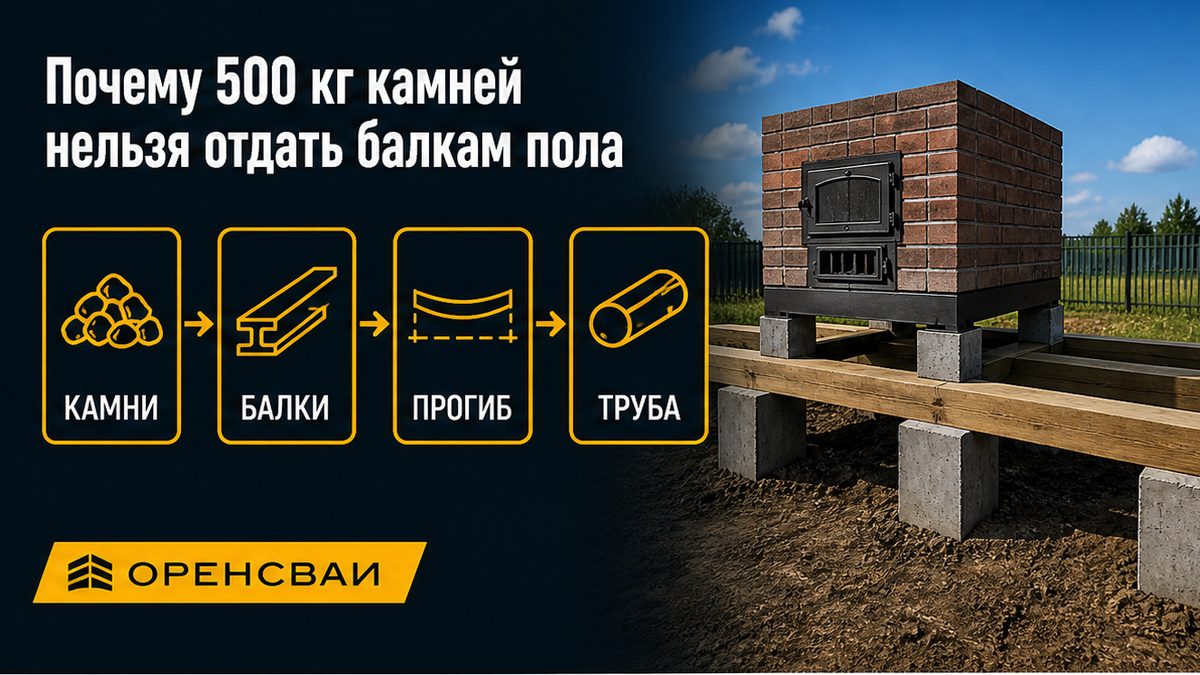 Почему 500 кг камней нельзя ставить на лаги пола бани