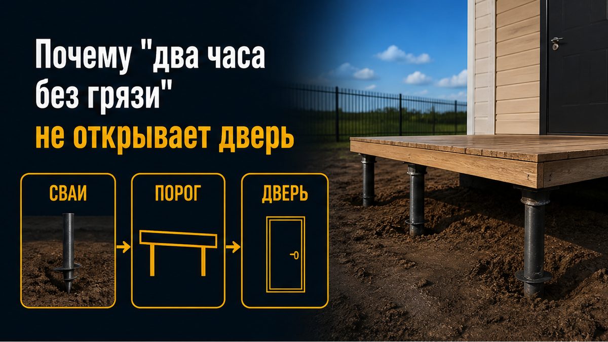 Почему кручение свай за два часа не заменяет узел крыльца у двери